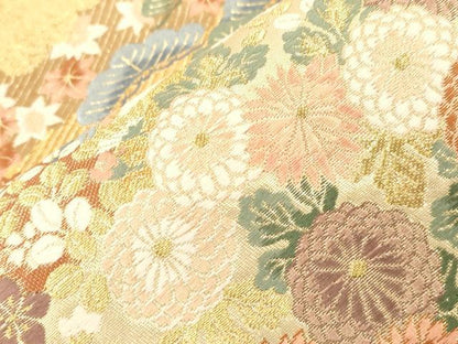 平和屋本店▼六通柄袋帯　松皮王朝絵文　本金箔　正絹　逸品　CABL4544dy