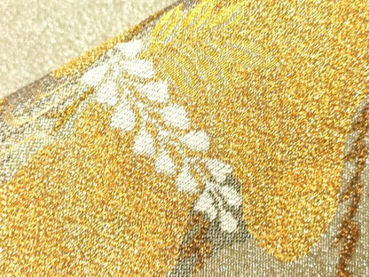 平和屋本店▼六通柄袋帯　流水　松文　純金箔　正絹　逸品　CABL4552dy