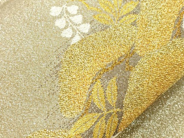 平和屋本店▼六通柄袋帯　流水　松文　純金箔　正絹　逸品　CABL4552dy