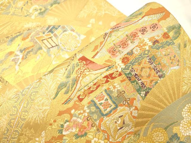 平和屋本店▼六通柄袋帯　琳派瑞祥錦　本金箔つづれ　正絹　逸品　CABL4553dy