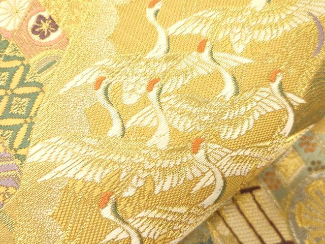 平和屋本店▼六通柄袋帯　琳派瑞祥錦　本金箔つづれ　正絹　逸品　CABL4553dy