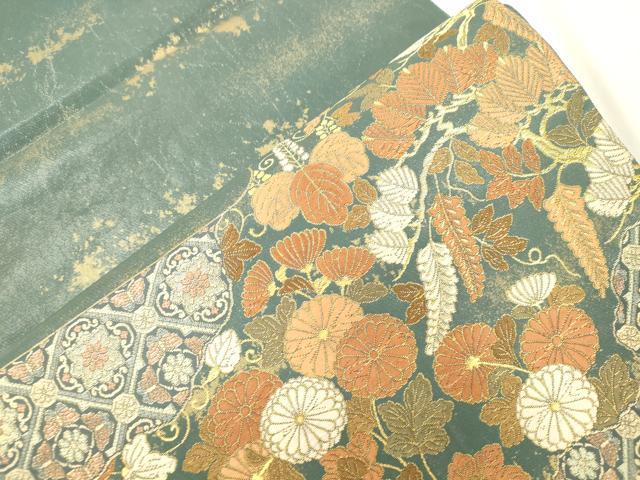 平和屋本店▼六通柄袋帯　松　花唐草文　純金箔　正絹　逸品　CABL4556dy