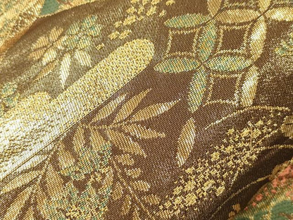 平和屋本店▼六通柄袋帯　色紙重ね風景文　本金箔　正絹　逸品　CABL4570dy