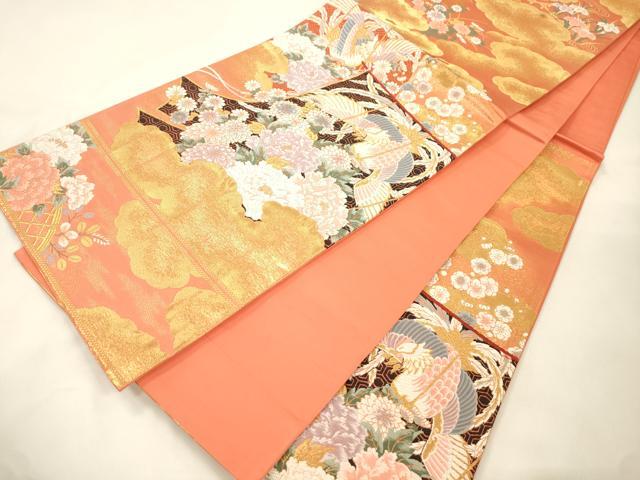 平和屋本店▼六通柄袋帯　唐織　誰が袖鳳凰花文　本金箔　正絹　逸品　CABL4571dy