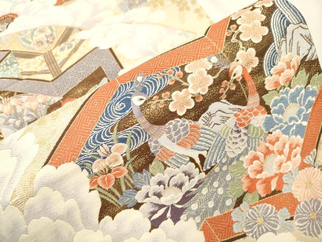 平和屋本店▼六通柄袋帯　花鳥屏風文　九百錦24K　本金箔　正絹　逸品　未使用　CABL4580dy