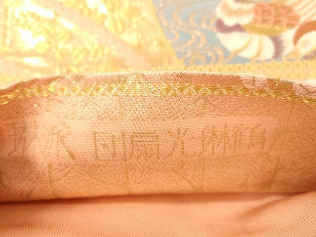 平和屋本店▼六通柄袋帯　琳派　団扇光琳鶴　全面純金箔24K　正絹　逸品　CABL4581dy