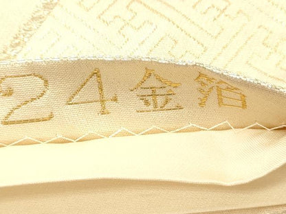平和屋本店▼六通柄袋帯　唐織　花鳥文　24金箔　正絹　逸品　CABL4583dy