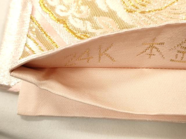 平和屋本店▼六通柄袋帯　唐織　秀美錦　蜀江丸文　24K　本金二重箔　正絹　逸品　未使用　CABL4585dy