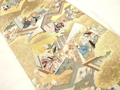 平和屋本店▼六通柄袋帯　古典の美　純金箔　正絹　逸品　CABL4600dy