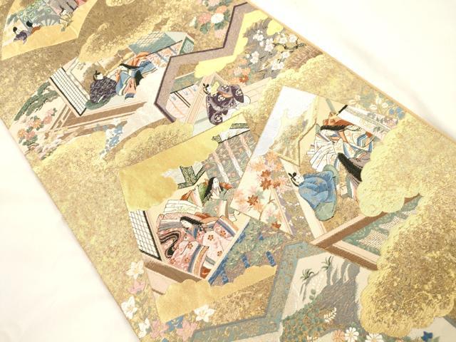 平和屋本店▼六通柄袋帯　古典の美　純金箔　正絹　逸品　CABL4600dy