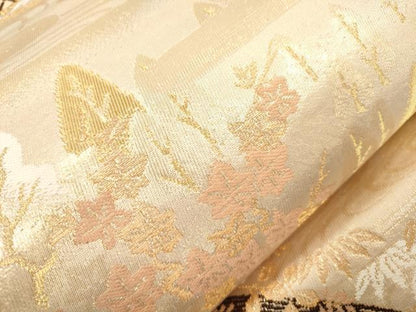 平和屋本店▼六通柄袋帯　京の四季　純金箔24K　正絹　逸品　未使用　CABL4602dy