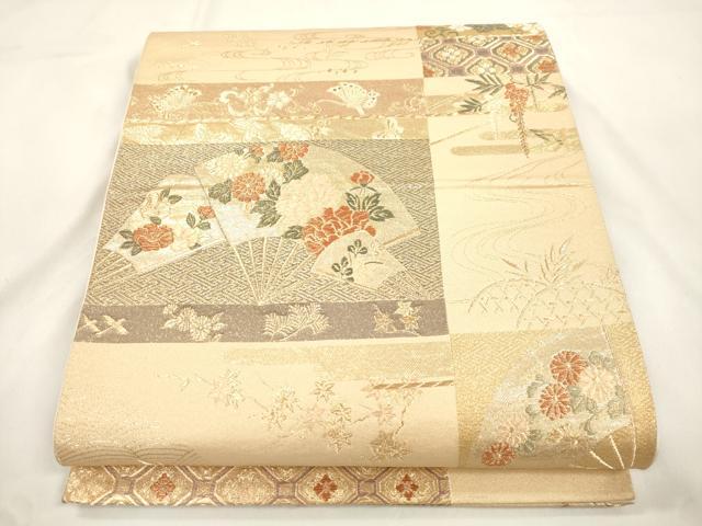 平和屋本店▼六通柄袋帯　有職錦秀文　本金箔　正絹　逸品　CABL4609dy
