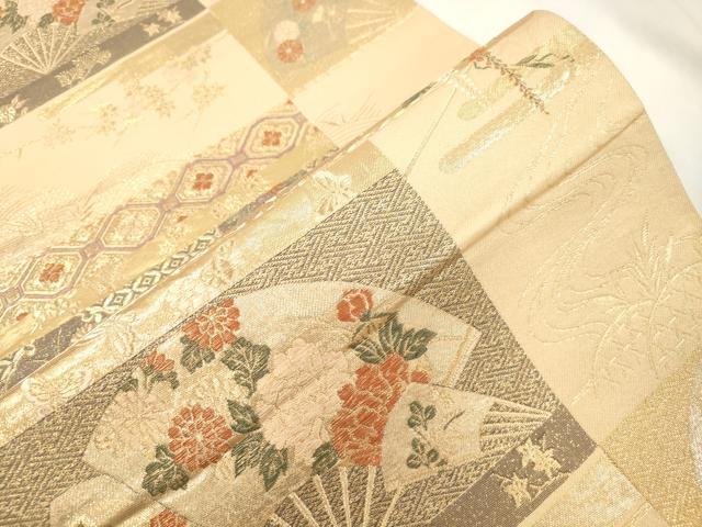 平和屋本店▼六通柄袋帯　有職錦秀文　本金箔　正絹　逸品　CABL4609dy