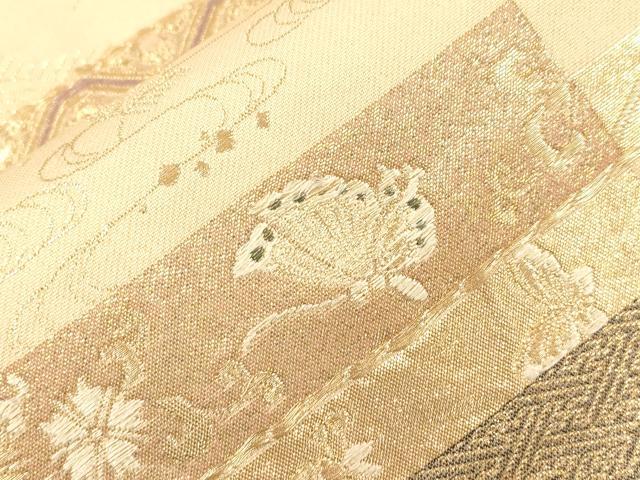 平和屋本店▼六通柄袋帯　有職錦秀文　本金箔　正絹　逸品　CABL4609dy