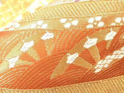 平和屋本店▼六通柄袋帯　唐織　花鳥文　本金二重織　正絹　逸品　CABL4611dy