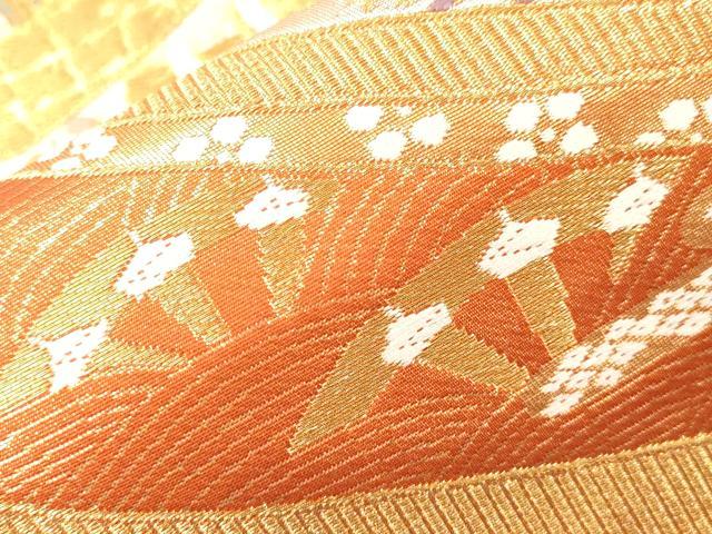 平和屋本店▼六通柄袋帯　唐織　花鳥文　本金二重織　正絹　逸品　CABL4611dy