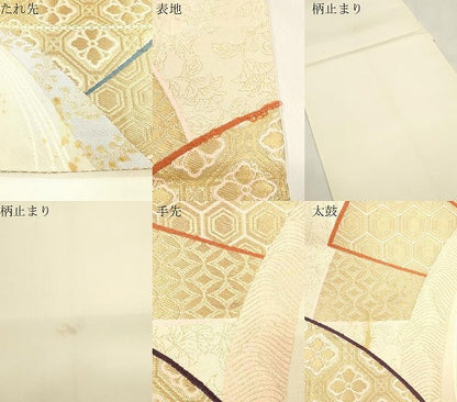 平和屋本店▼六通柄袋帯　鳳凰　純金箔24K　正絹　逸品　CABL4613dy
