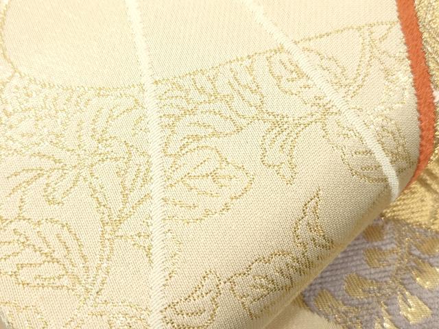 平和屋本店▼六通柄袋帯　鳳凰　純金箔24K　正絹　逸品　CABL4613dy