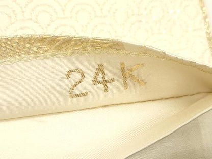 平和屋本店▼六通柄袋帯　亀甲松葉文　純金箔　24K　正絹　逸品　CABL4616dy