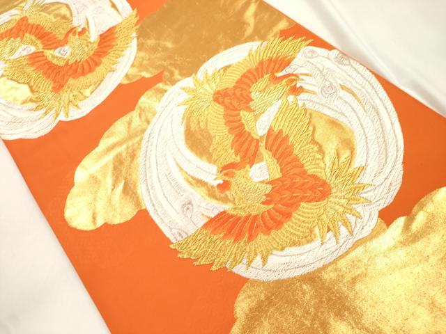 平和屋本店▼六通柄袋帯　唐織　あすか錦　鳳凰丸文　純金箔24K　正絹　逸品　CABL4617dy
