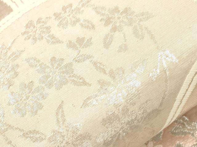 平和屋本店▼六通柄袋帯　青海波花文　錦純金箔24K　正絹　逸品　CABL4618dy
