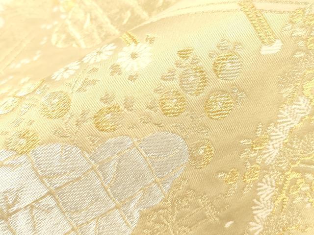 平和屋本店▼六通柄袋帯　人物風景文　本金箔　正絹　逸品　CABL4623dy