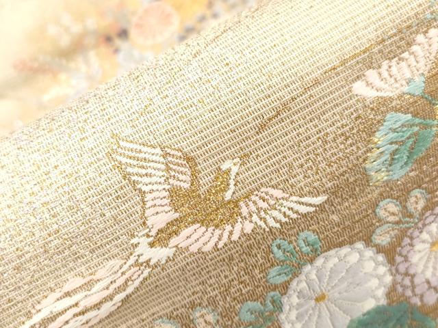 平和屋本店▼六通柄袋帯　光悦草花文　純金箔　正絹　逸品　未使用　CABL4625dy