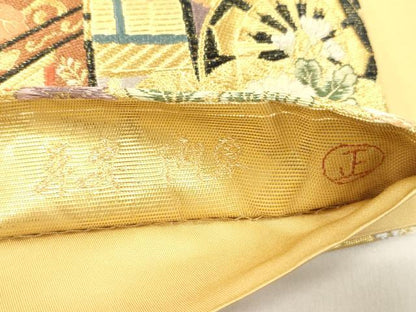 平和屋本店▼六通柄袋帯　平安御車　本金箔　正絹　逸品　CABL4638dy