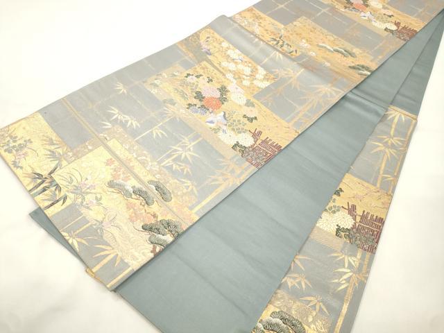 平和屋本店▼西陣　志都香謹製　六通柄袋帯　唐織　作家物　琳派　本金箔　正絹　逸品　CABL4643dy