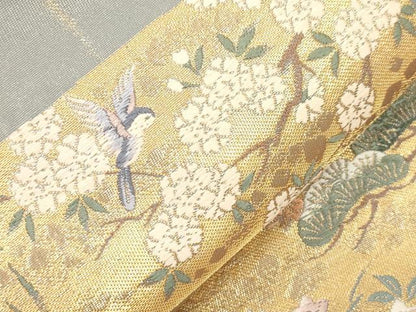 平和屋本店▼西陣　志都香謹製　六通柄袋帯　唐織　作家物　琳派　本金箔　正絹　逸品　CABL4643dy