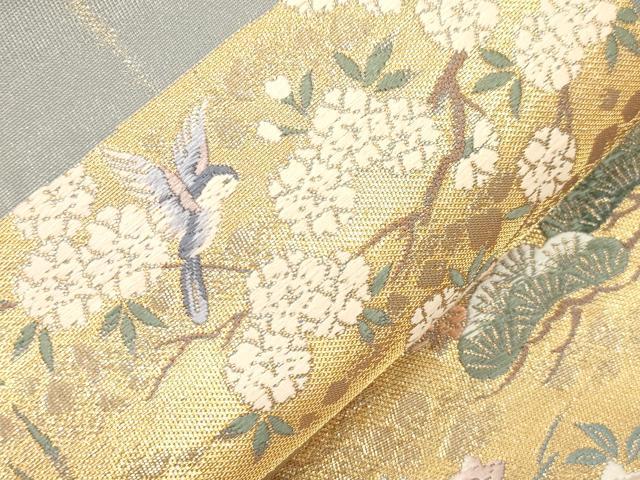 平和屋本店▼西陣　志都香謹製　六通柄袋帯　唐織　作家物　琳派　本金箔　正絹　逸品　CABL4643dy