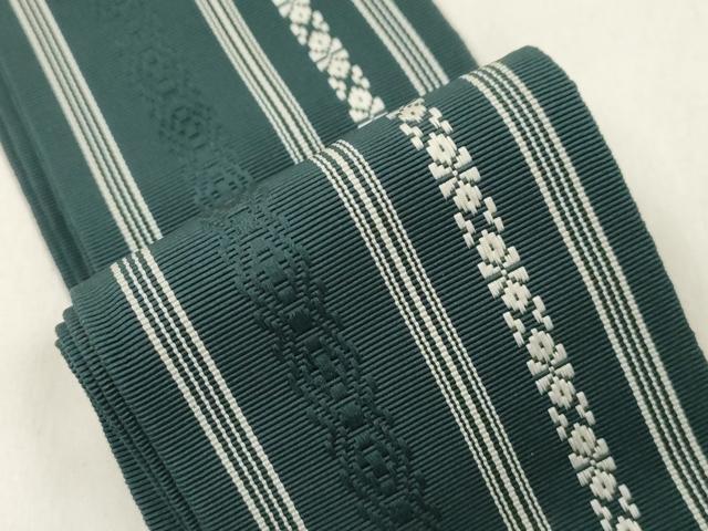 平和屋着物●男性　本場筑前博多織　角帯　献上　正絹　逸品　CABL4659dy