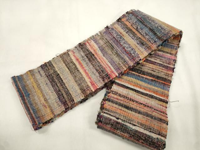 平和屋着物●男性　角帯　一重帯　裂織　霞文　綿　逸品　CABL4661dy