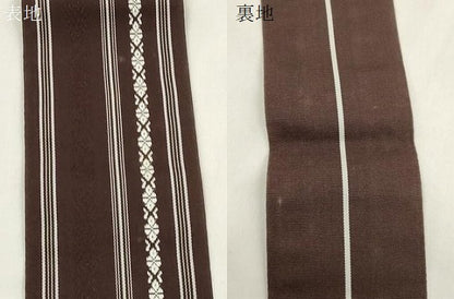平和屋着物●男性　本場筑前博多織　角帯　献上　正絹　逸品　CABL4671dy