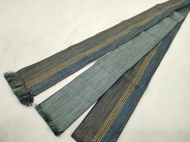 平和屋着物●男性　角帯　霞文　正絹　逸品　CABL4681dy
