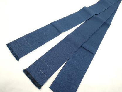 平和屋着物●男性　角帯　紺色　正絹　逸品　CABL4682dy