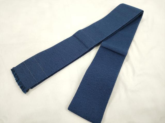 平和屋着物●男性　角帯　紺色　正絹　逸品　CABL4682dy