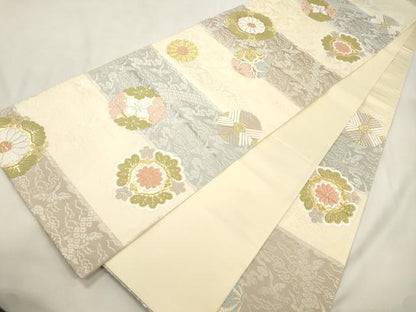 平和屋着物●六通柄袋帯　唐織　花鳥文　正絹　逸品　CABL4703dy
