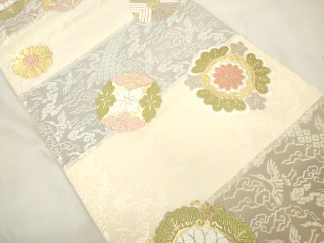 平和屋着物●六通柄袋帯　唐織　花鳥文　正絹　逸品　CABL4703dy
