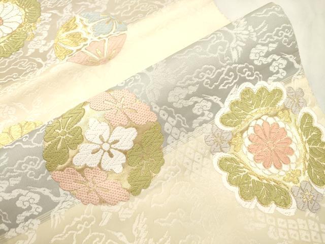 平和屋着物●六通柄袋帯　唐織　花鳥文　正絹　逸品　CABL4703dy