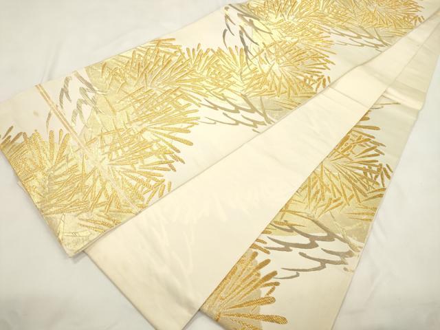 平和屋着物●西陣　川島織物　六通柄　本袋帯　松葉文　金糸　正絹　逸品　CABL4708dy