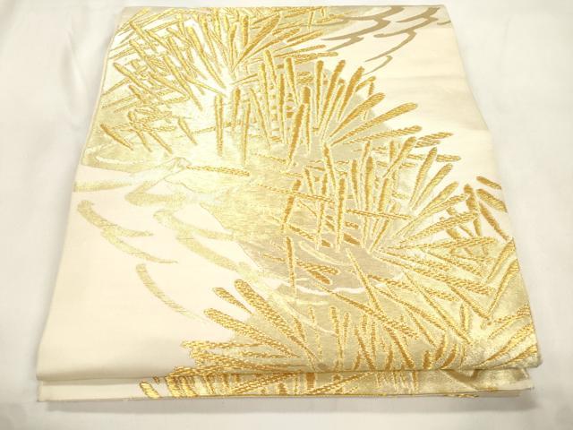 平和屋着物●西陣　川島織物　六通柄　本袋帯　松葉文　金糸　正絹　逸品　CABL4708dy