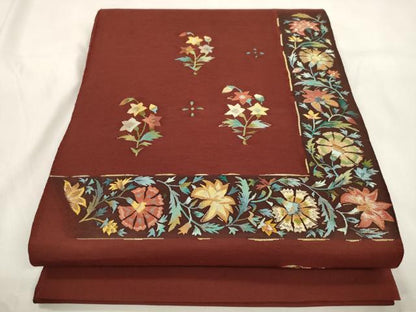 平和屋着物●太鼓柄袋帯　すくい織　草花文　金糸　正絹　逸品　CABL4713dy