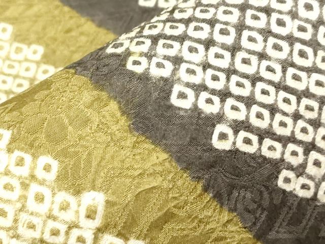 平和屋着物●名門　藤娘きぬたや・総絞り　九寸名古屋帯　草花文　正絹　逸品　CABL4716dy