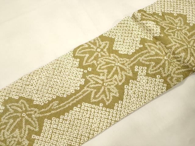 平和屋着物●名門　藤娘きぬたや・総絞り　九寸名古屋帯　草花文　正絹　逸品　CABL4716dy