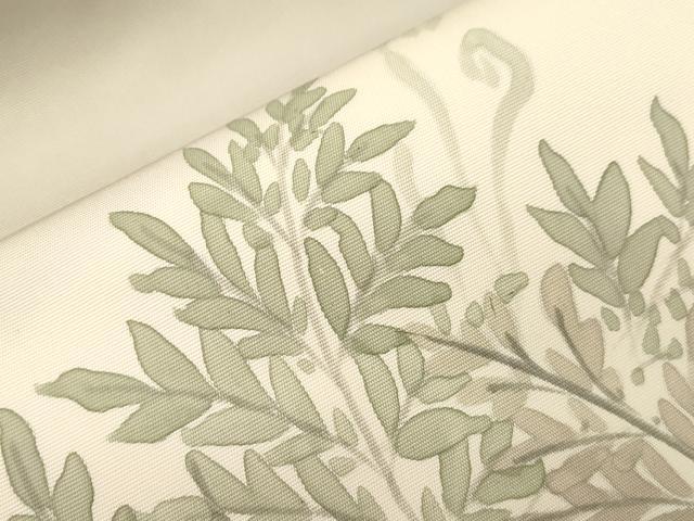 平和屋着物●三浦逸鬼　塩瀬　九寸名古屋帯　手描き　草木文　正絹　逸品　CABL4718dy