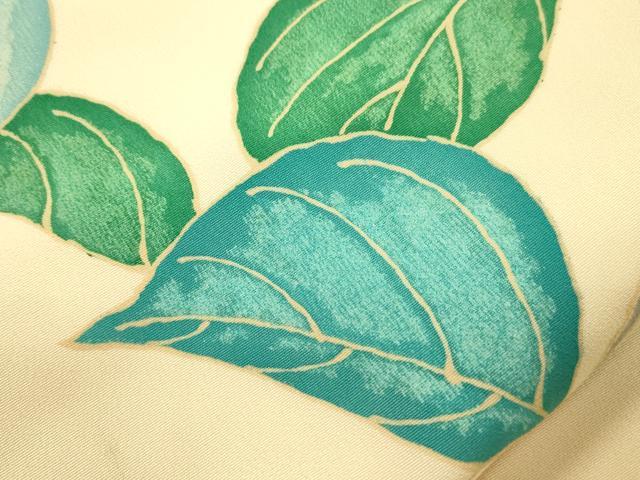 平和屋着物●塩瀬　全通柄九寸名古屋帯　草花文　正絹　逸品　CABL4719dy