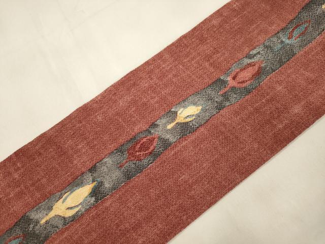 平和屋着物●全通柄九寸名古屋帯　草花丸文　鬼しぼ縮緬　正絹　逸品　CABL4720dy