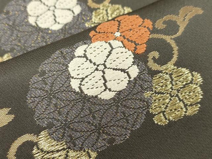 平和屋着物●九寸名古屋帯　唐織　舞花文　金糸　正絹　逸品　CABL4723dy