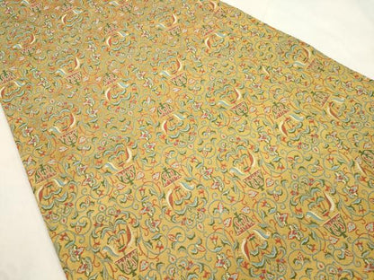 平和屋着物●全通柄九寸名古屋帯　東欧織文　花鳥文　金糸　正絹　逸品　CABL4731dy